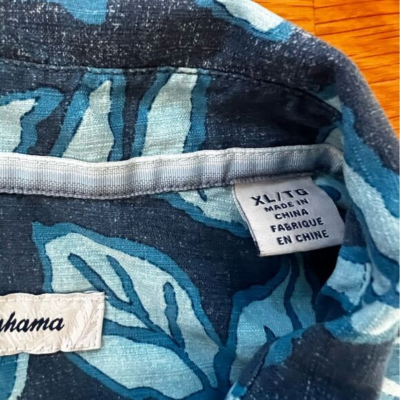 Tommy Bahama Mens Camp Shirt Button Up Beach Hawaiian Floral Silk Blue Size XL - Picture 4 of 12